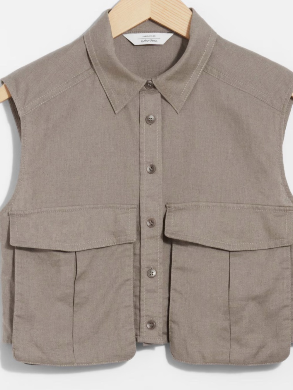 Other Stories CROPPED PATCH-POCKET TOP Mole